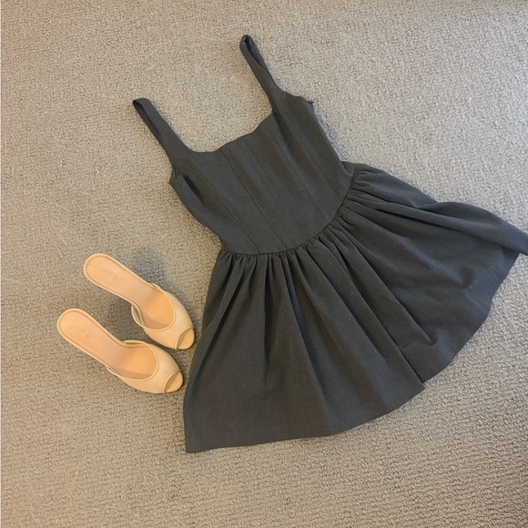 Zara Dresses & Skirts - Zara Grey Corset Dress Medium